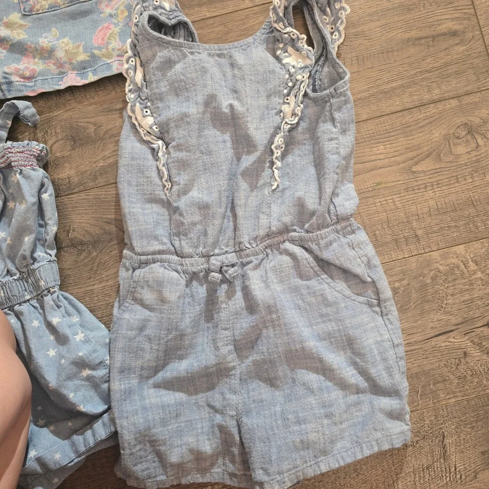 Girls Summer‎ Lot 3pc Wonder Nation Floral Dress Cat & Jack Romper Stars 4T 5T